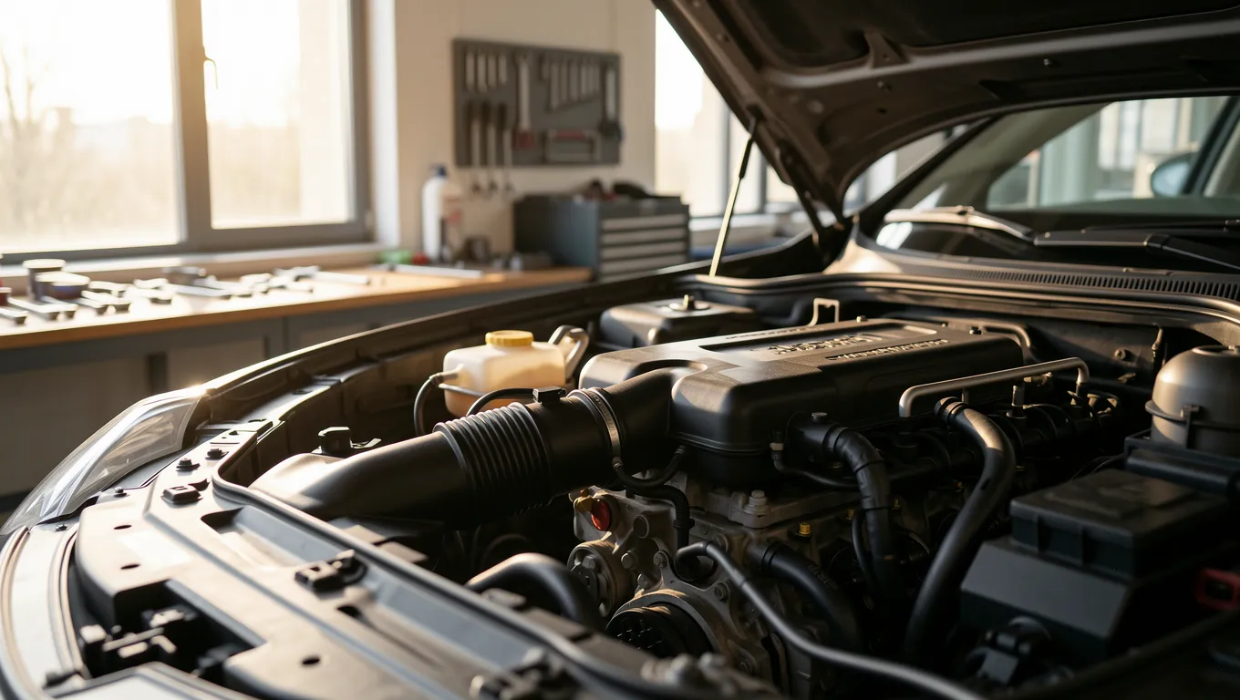 Automotive repair scene illustrating an unexpected five thousand dollar expense