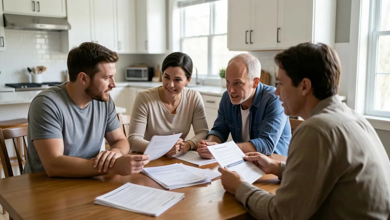 Wisconsin family discussing bad credit personal loan options.