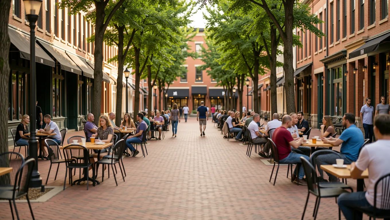 Downtown Waukesha Wisconsin Main Street